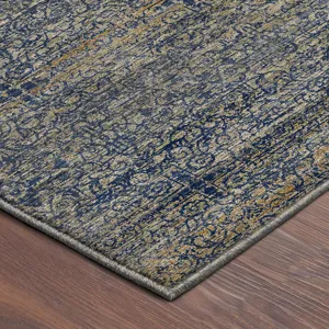 Machine Washable Vico Navy 10\' x 14\' Rug