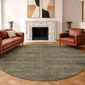 Machine Washable Vico Olive 8\' x 8\' Round Rug