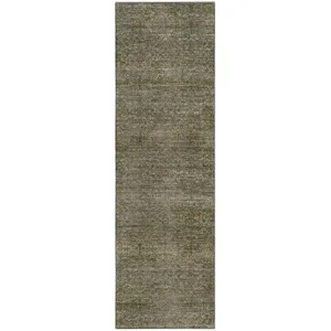 Machine Washable Vico Olive 2'3" x 7'6" Runner Rug