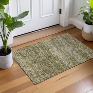 Machine Washable Vico Olive 1\'8\" x 2\'6\" Rug