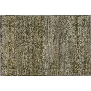 Machine Washable Vico Olive 1\'8\" x 2\'6\" Rug