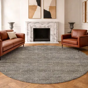 Machine Washable Vico Silver 8\' x 8\' Round Rug
