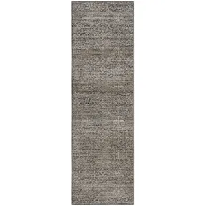 Machine Washable Vico Silver 2'3" x 7'6" Runner Rug