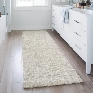 Luxury Washable Voyage Beige 2\'3\" x 7\'6\" Runner Rug