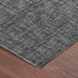 Luxury Washable Voyage Charcoal 2\'3\" x 7\'6\" Runner Rug
