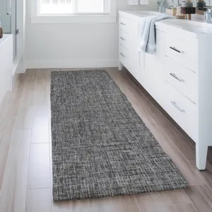 Luxury Washable Voyage Charcoal 2\'3\" x 7\'6\" Runner Rug