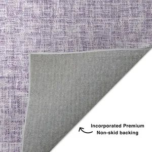 Luxury Washable Voyage Lavender 1\'8\" x 2\'6\" Rug
