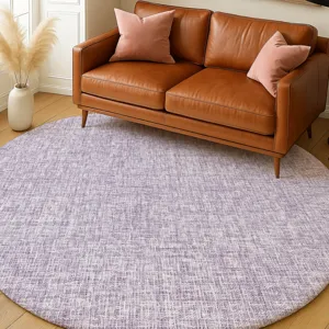 Luxury Washable Voyage Lavender 8\' x 8\' Round Rug