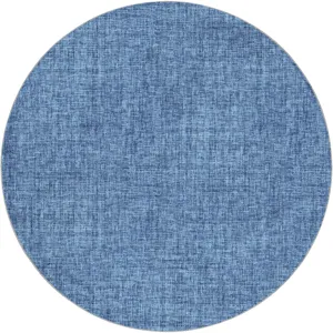 Luxury Washable Voyage Navy 8\' x 8\' Round Rug