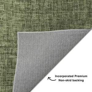 Luxury Washable Voyage Olive 10\' x 14\' Rug