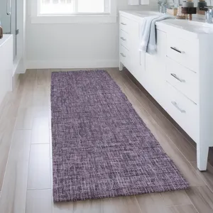 Luxury Washable Voyage Plum 2\'3\" x 7\'6\" Runner Rug
