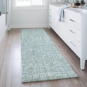 Luxury Washable Voyage Seafoam 2\'3\" x 7\'6\" Runner Rug
