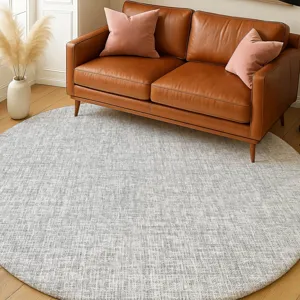 Luxury Washable Voyage Silver 8\' x 8\' Round Rug