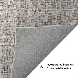 Luxury Washable Voyage Taupe 2\'3\" x 7\'6\" Runner Rug