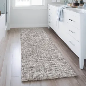 Luxury Washable Voyage Taupe 2\'3\" x 7\'6\" Runner Rug