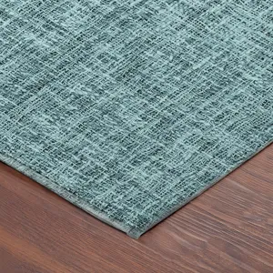 Luxury Washable Voyage Teal 2\'3\" x 7\'6\" Runner Rug