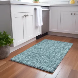 Luxury Washable Voyage Teal 1\'8\" x 2\'6\" Rug