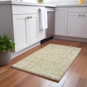 Luxury Washable Voyage Wheat 1\'8\" x 2\'6\" Rug