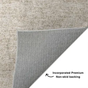 Luxury Washable Voyage Beige 2\'3\" x 7\'6\" Runner Rug