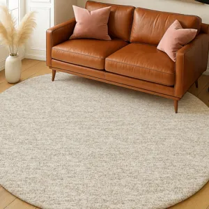 Luxury Washable Voyage Beige 8\' x 8\' Round Rug