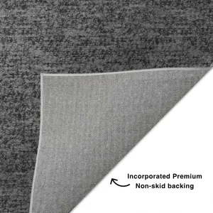 Luxury Washable Voyage Charcoal 2\'3\" x 7\'6\" Runner Rug