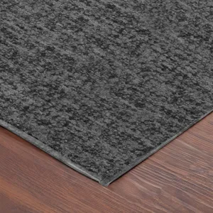 Luxury Washable Voyage Charcoal 2\'3\" x 7\'6\" Runner Rug