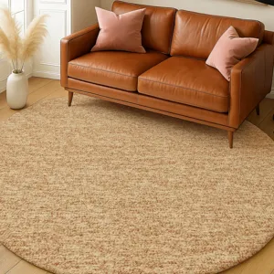 Luxury Washable Voyage Copper 8\' x 8\' Round Rug