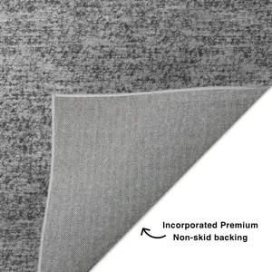 Luxury Washable Voyage Gray 2\'3\" x 7\'6\" Runner Rug