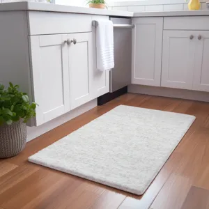 Luxury Washable Voyage Ivory 1\'8\" x 2\'6\" Rug