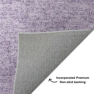 Luxury Washable Voyage Lavender 2\'3\" x 7\'6\" Runner Rug