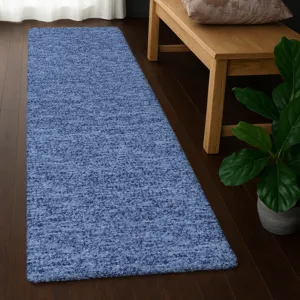 Luxury Washable Voyage Navy 2\'3\" x 7\'6\" Runner Rug