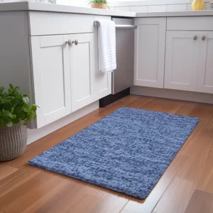 Luxury Washable Voyage Navy 1\'8\" x 2\'6\" Rug