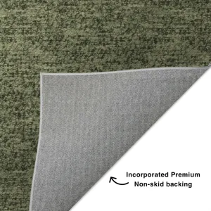 Luxury Washable Voyage Olive 8\' x 10\' Rug