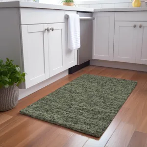 Luxury Washable Voyage Olive 1\'8\" x 2\'6\" Rug
