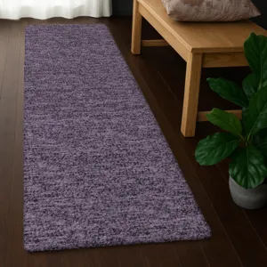 Luxury Washable Voyage Plum 2\'3\" x 7\'6\" Runner Rug