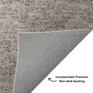 Luxury Washable Voyage Taupe 2\'3\" x 7\'6\" Runner Rug