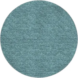 Luxury Washable Voyage Teal 8' x 8' Round Rug