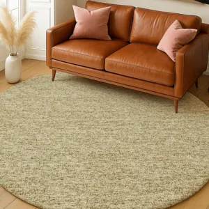 Luxury Washable Voyage Walnut 8\' x 8\' Round Rug
