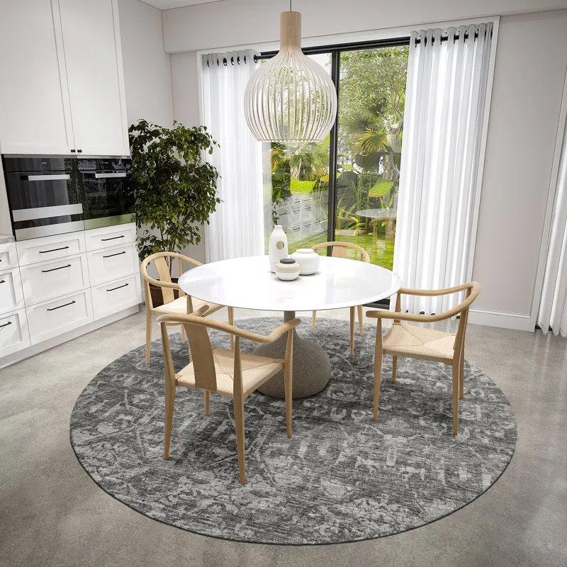 Aberdeen Graphite 8\' x 8\' Round Rug