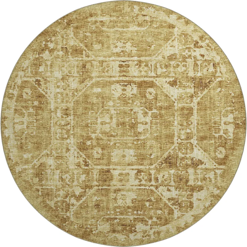 Aberdeen Gold 8\' x 8\' Round Rug