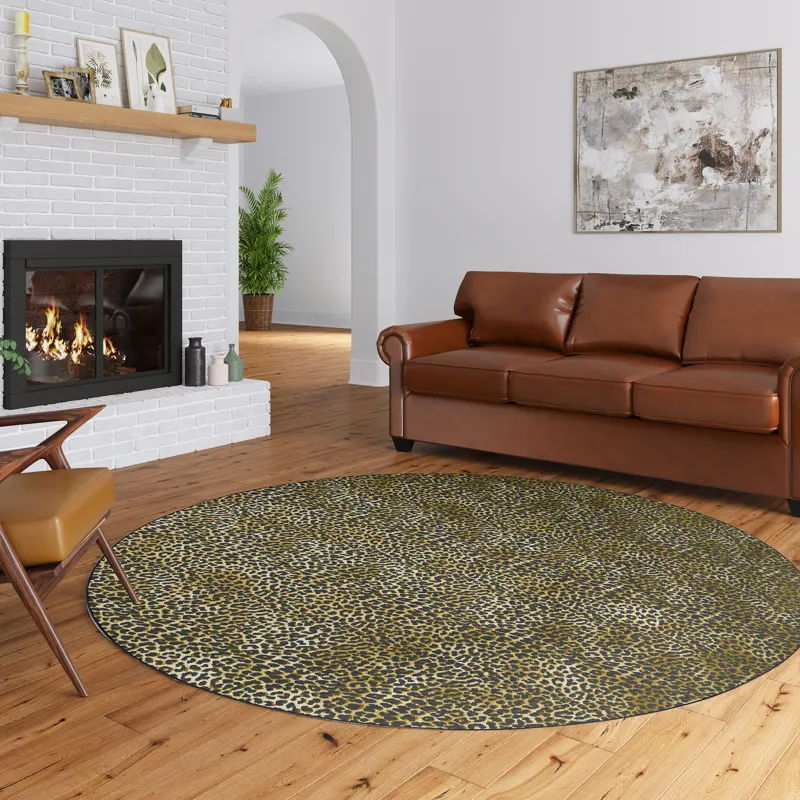 Akina Gold 8\' x 8\' Round Rug