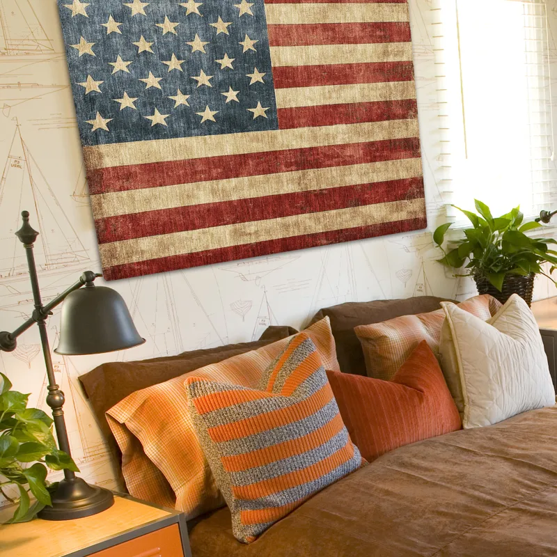 Machine Washable Indoor/Outdoor Americana Red 10\' x 14\' Rug