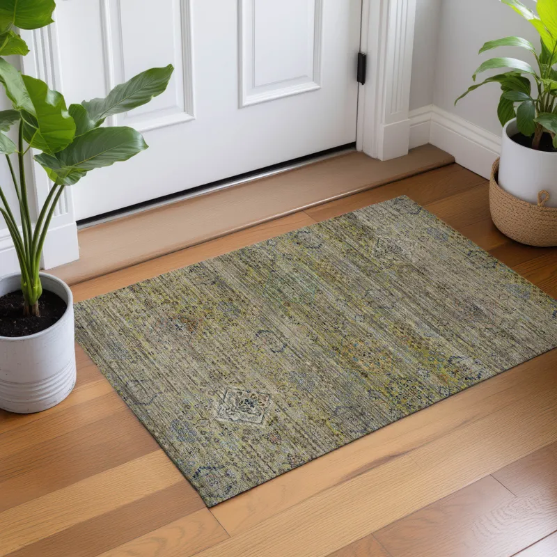 Machine Washable Aristo Aloe 1\'8\" x 2\'6\" Rug
