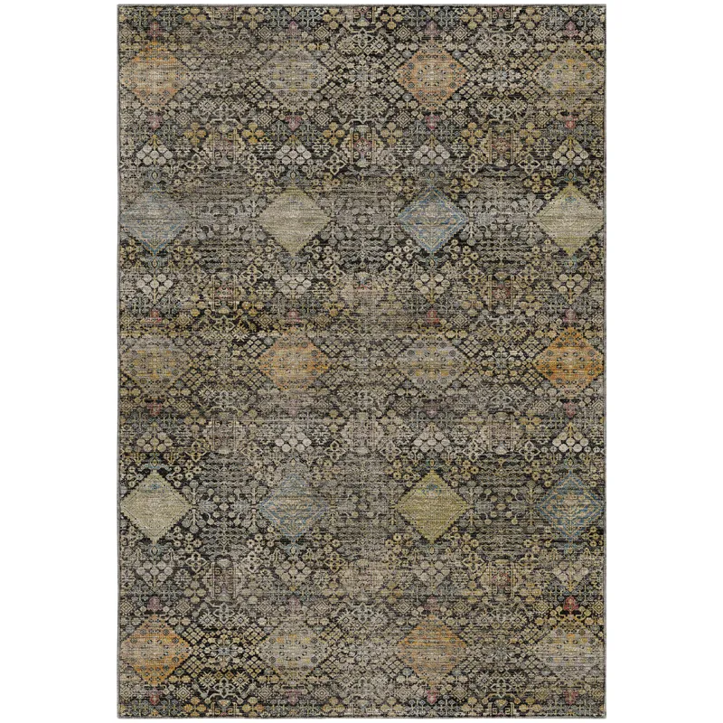 Machine Washable Aristo Black 8\' x 10\' Rug