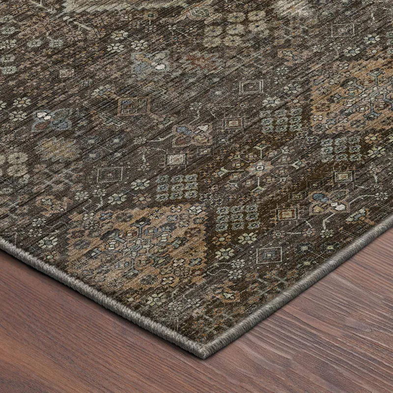Machine Washable Aristo Chocolate 6\'6\" x 9\'6\" Rug