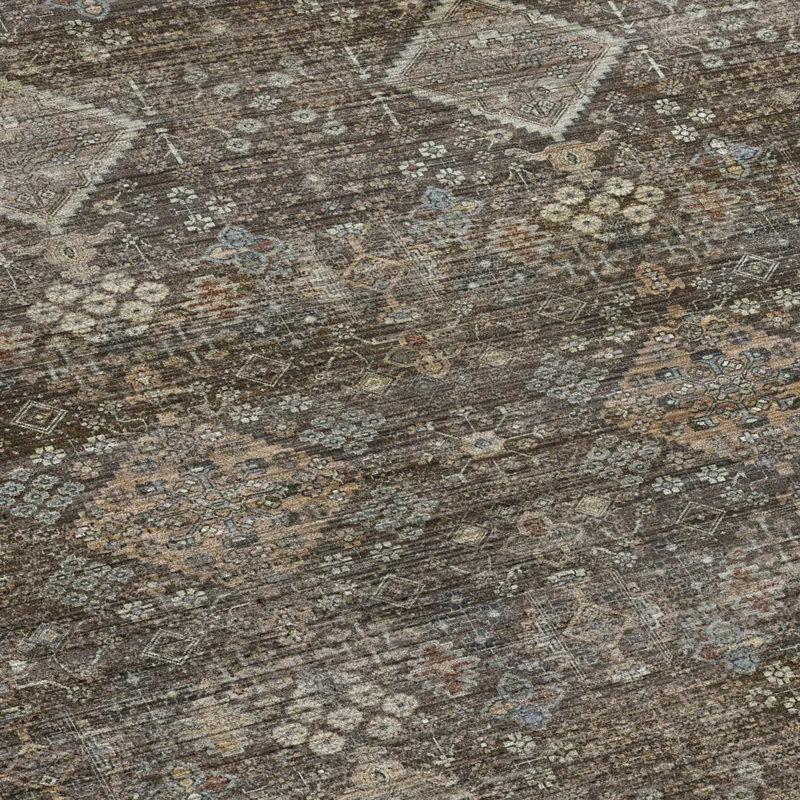 Machine Washable Aristo Chocolate 6\'6\" x 9\'6\" Rug