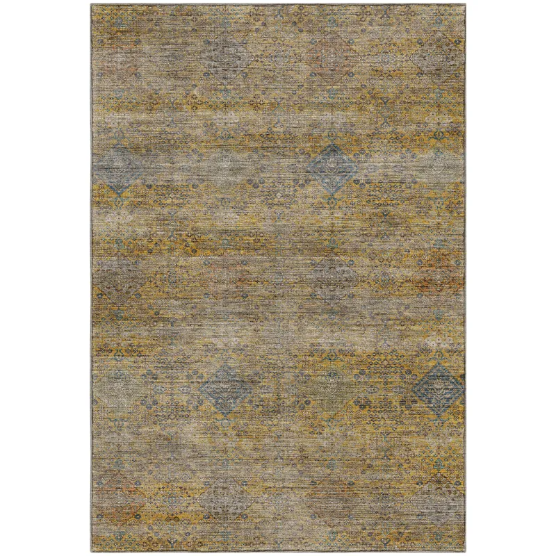 Machine Washable Aristo Gold 3\' x 5\' Rug