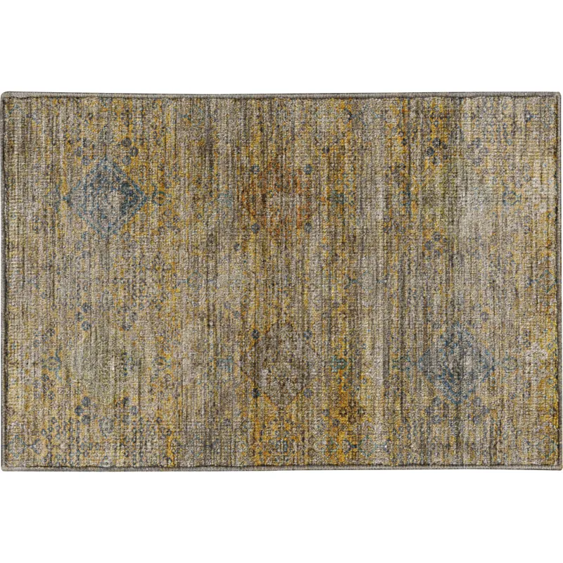 Machine Washable Aristo Gold 1\'8\" x 2\'6\" Rug
