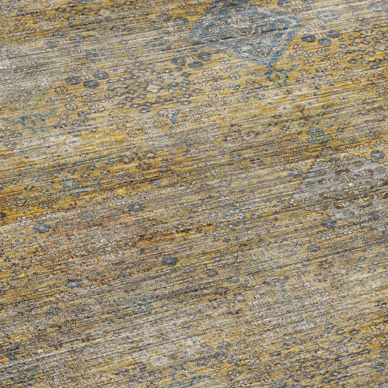 Machine Washable Aristo Gold 3\' x 5\' Rug