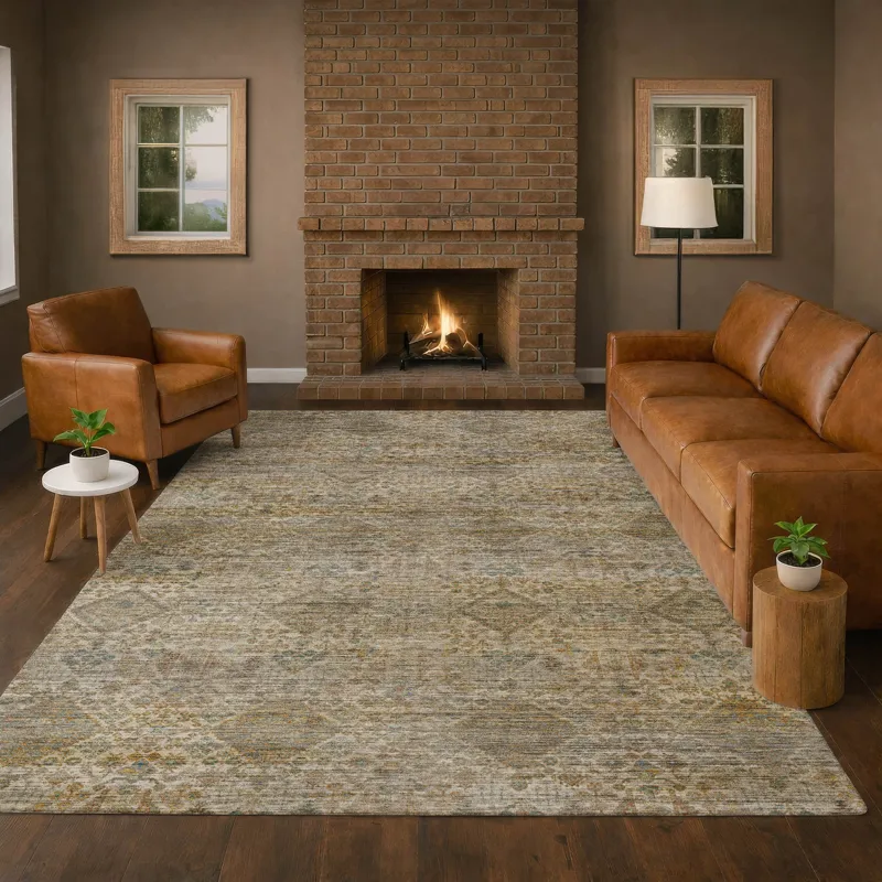 Machine Washable Aristo Ivory 2\'6\" x 3\'10\" Rug